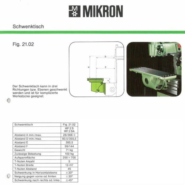 MIKRON 21.02 (WF 2) - Universaltisch