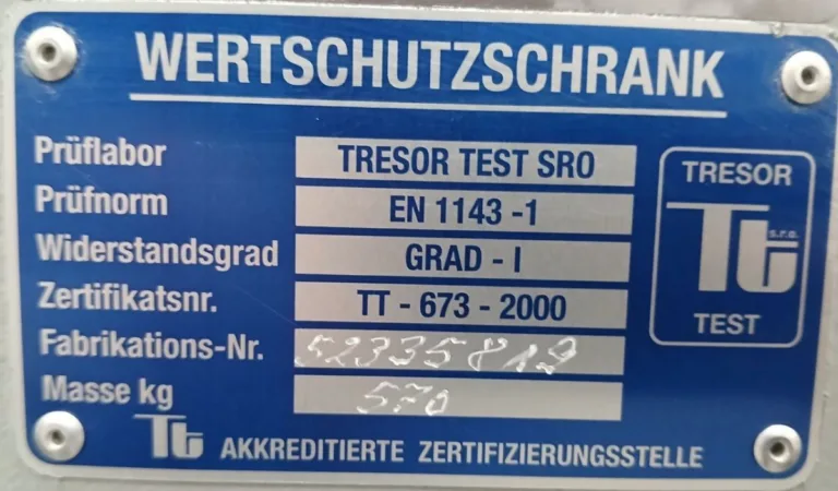 Datensafe Tresor Wertschutzsch  HANSA Tresor